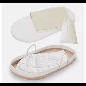 Little Dove Baby Diaper Changing Basket,Nursery Set with Leaf Shape Cushion NWOT